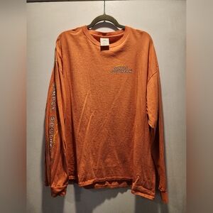 Simply Southern Men's Long Sleeve Tee in Warm Orange